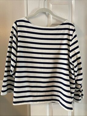 J. Crew Classic Mariner boatneck T-shirt in Navy & Ivory Stripe